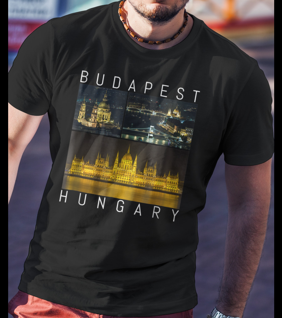 Budapest Hungary Nighttime Landmarks Photography Gallery T-Shirt