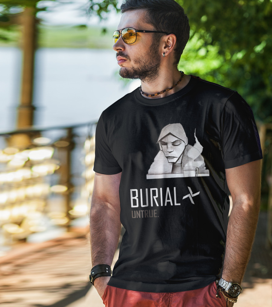 Burial Untrue Monochrome Hoodie Smoking Character T-Shirt