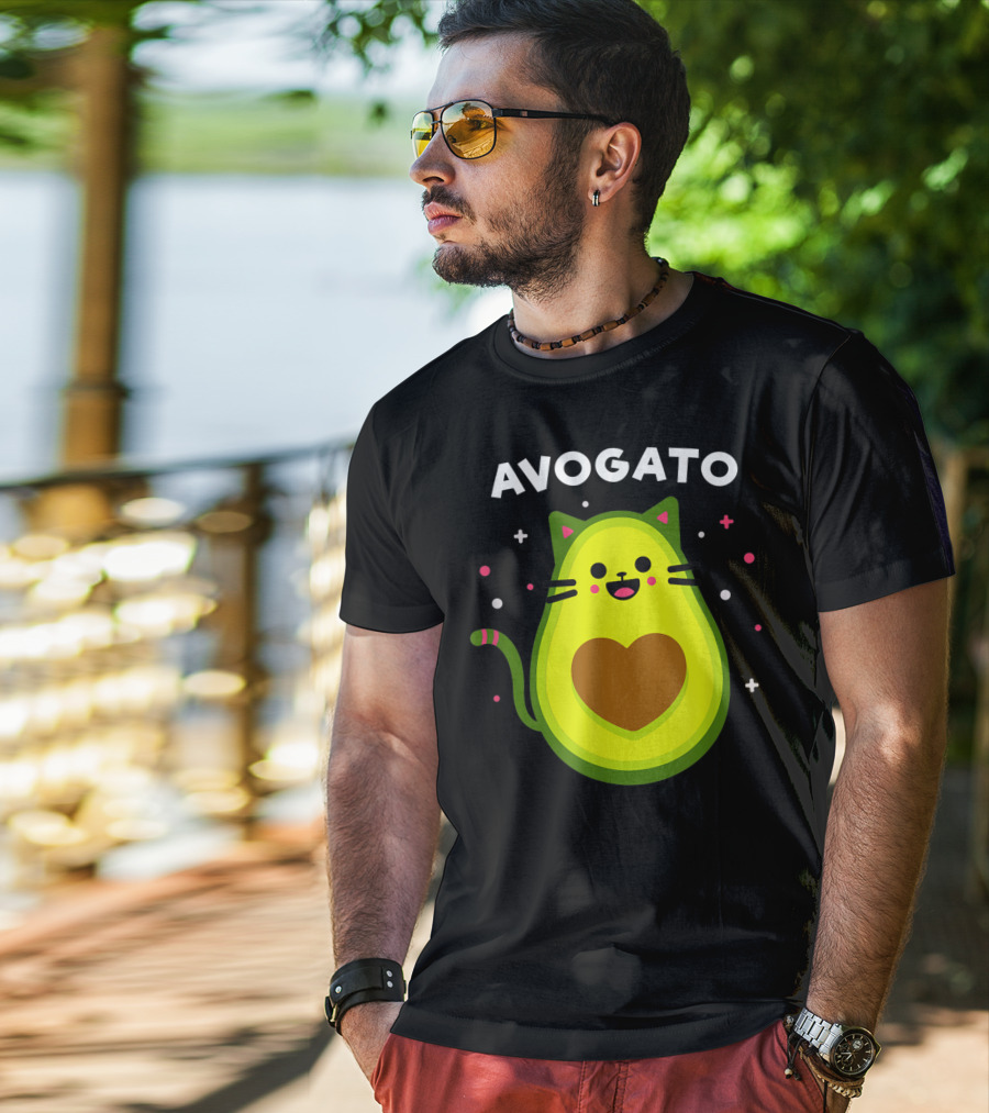 Avogato Cat Avocado Lover Cute Cat Avogato T-Shirt