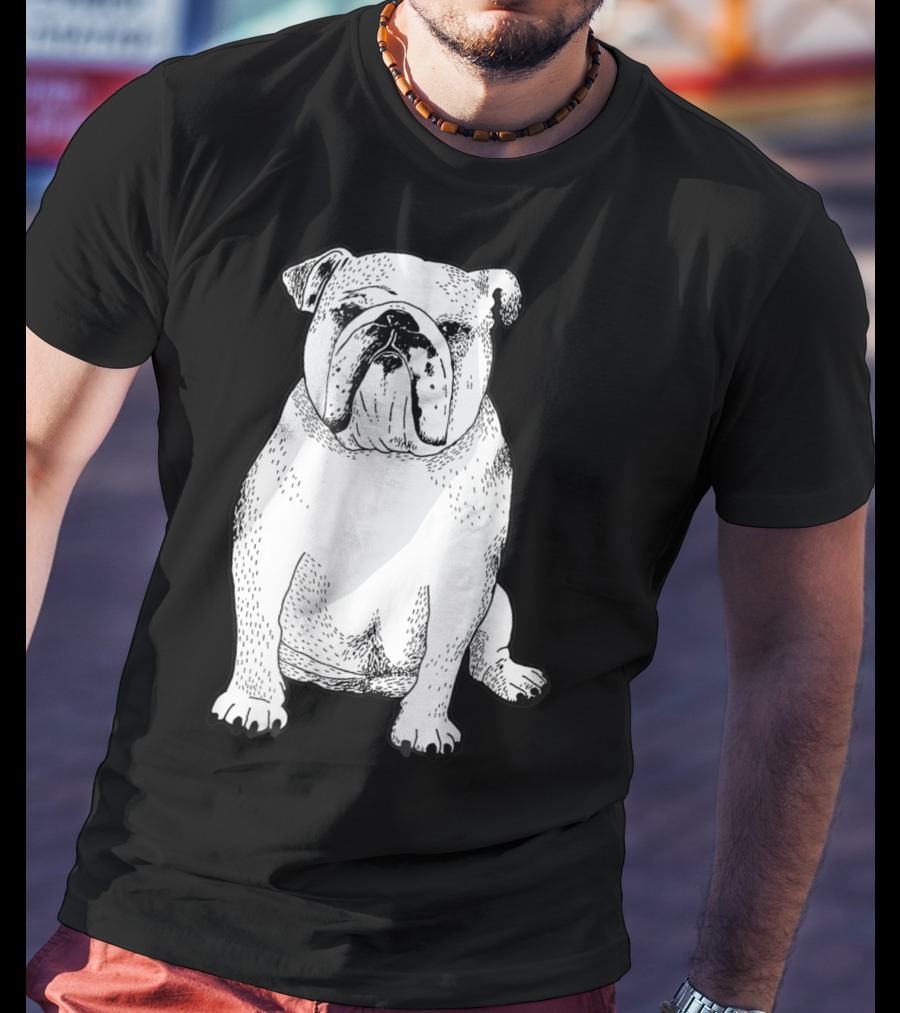 English Bulldog Dog Lover Owner Art Sketch T-Shirt