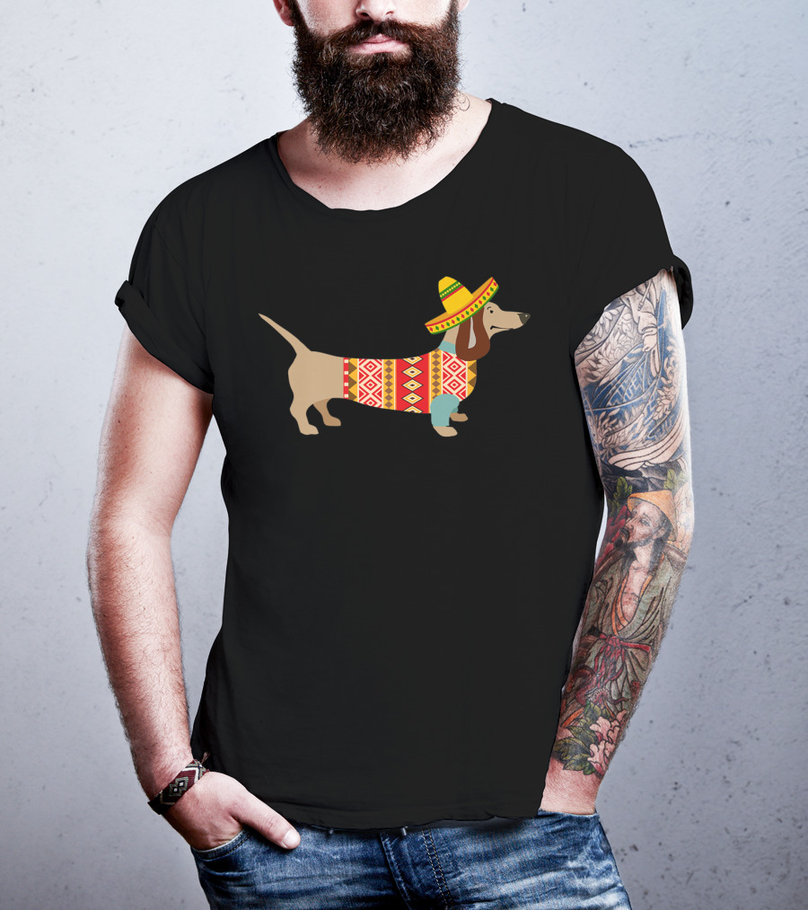 Daschund Cinco De Mayo Sombrero Doxie Fiesta T-Shirt