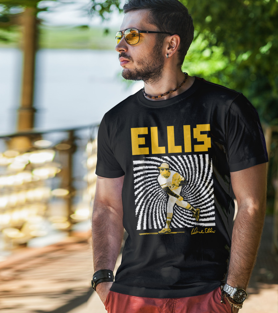 Dock Ellis Signature 8 Bit Spiral Pitching Image T-Shirt