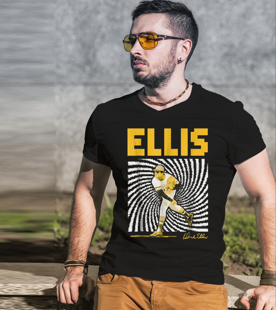 Dock Ellis Signature 8 Bit Spiral Pitching Image T-Shirt