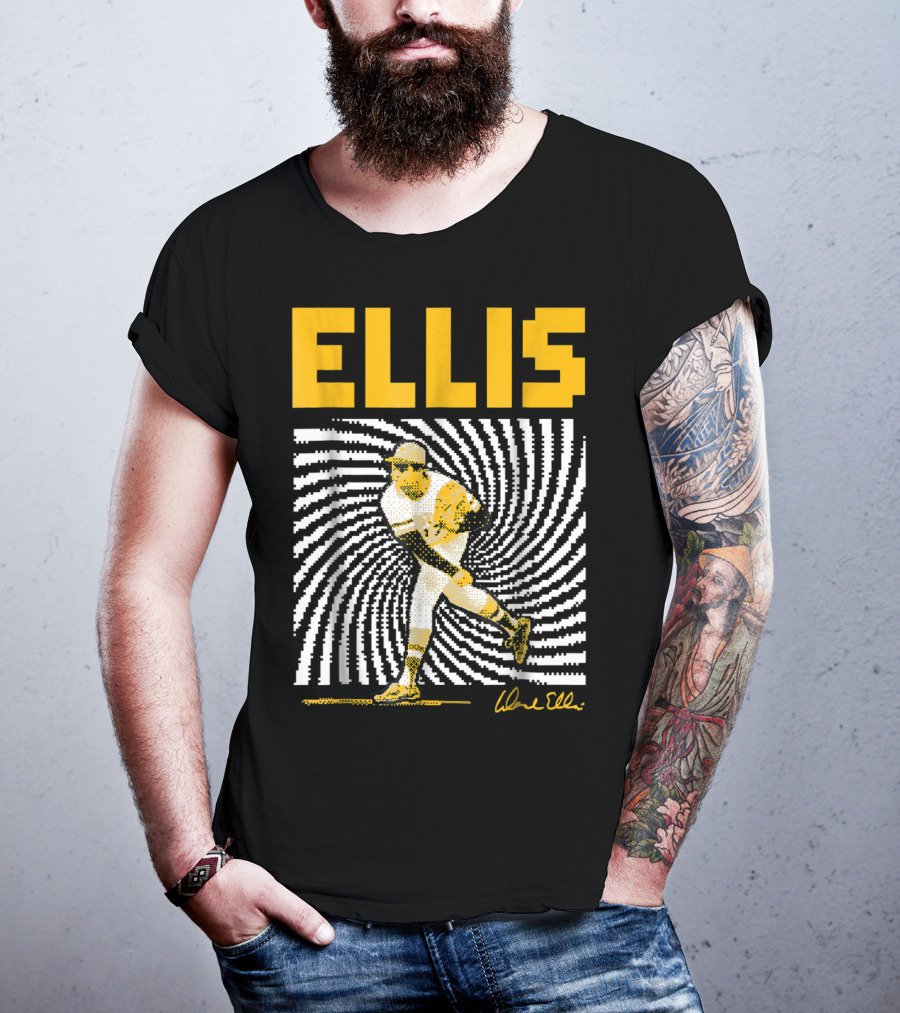 Dock Ellis Signature 8 Bit Spiral Pitching Image T-Shirt