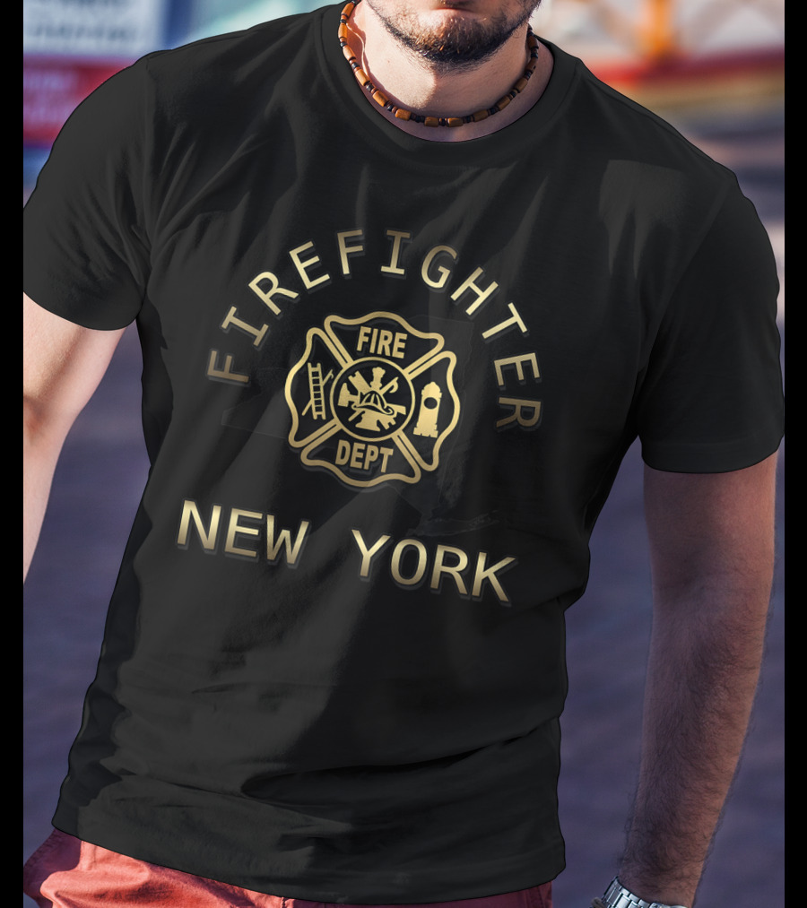 FIRE DEPT Firefighter New York Emblem T-Shirt
