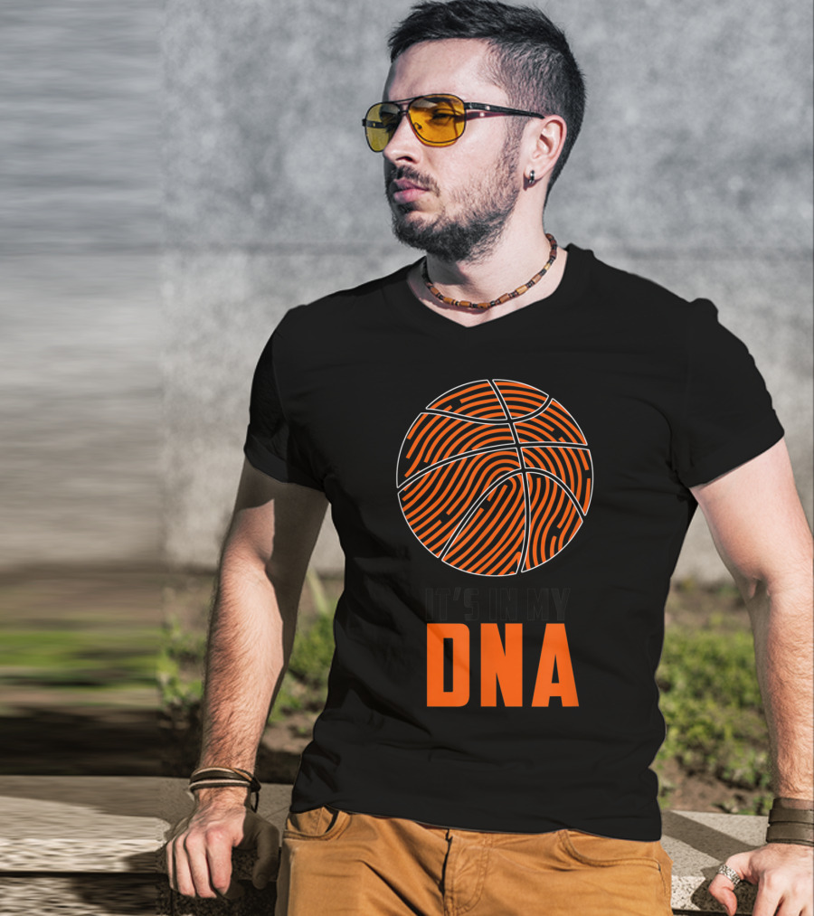 It's In My DNA Basketball Fingerprint Circle T-Shirt