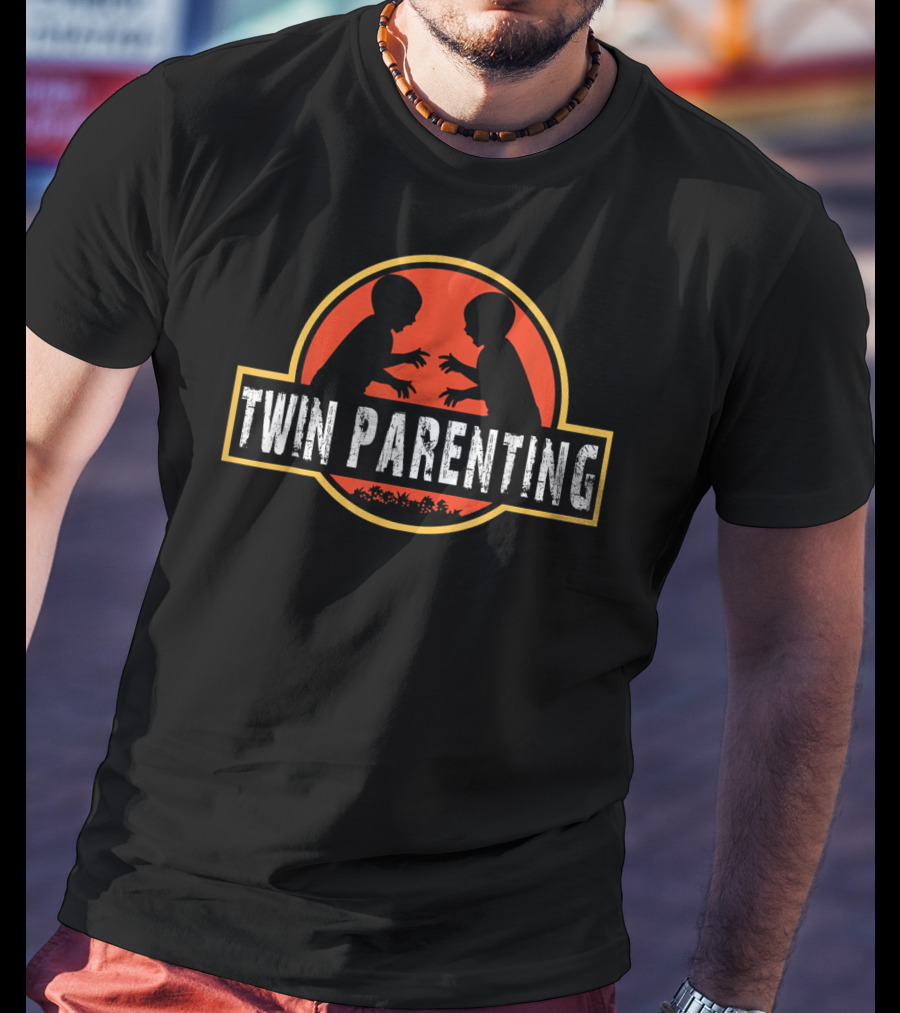 Jurassic Park Funny Twin Dad Parenting T-Shirt