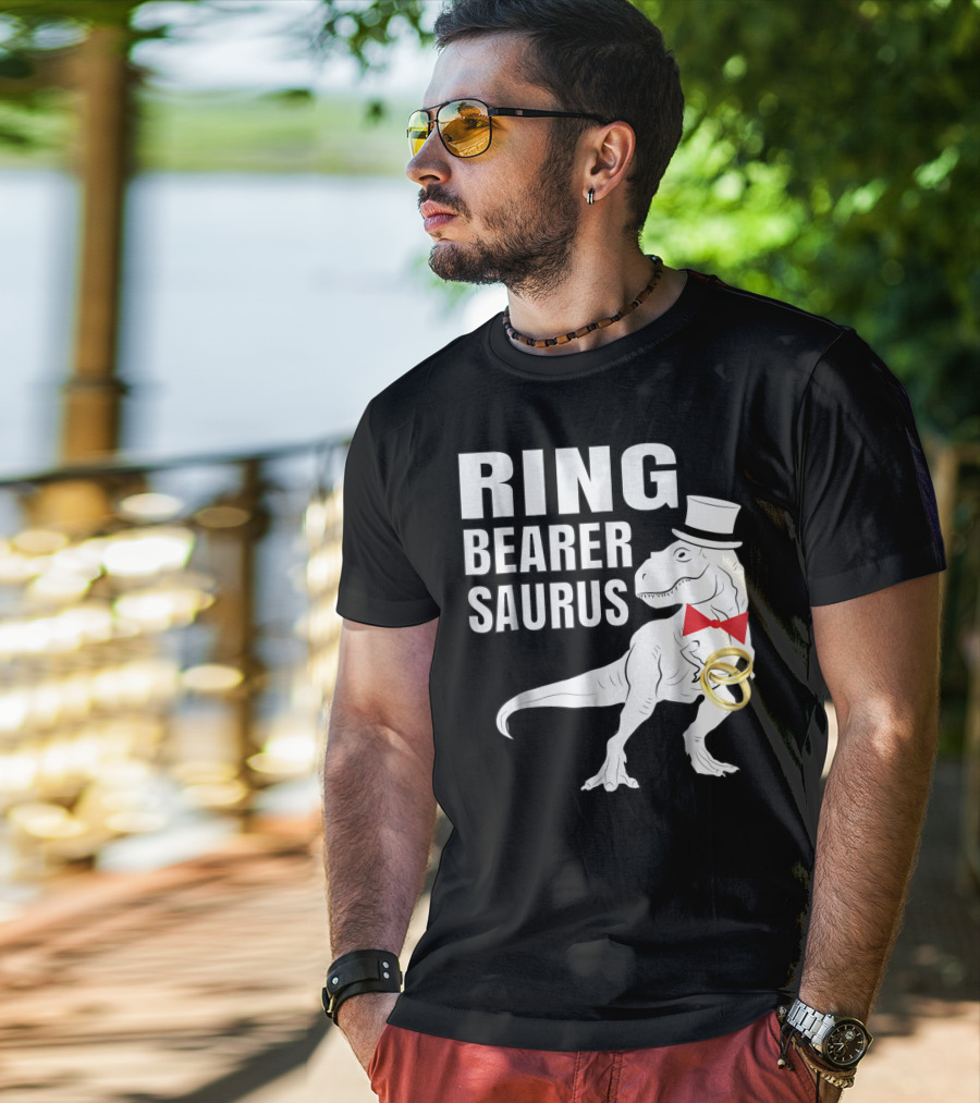 Ring Bearer Saurus Dinosaur Rex Wedding Party T-Shirt