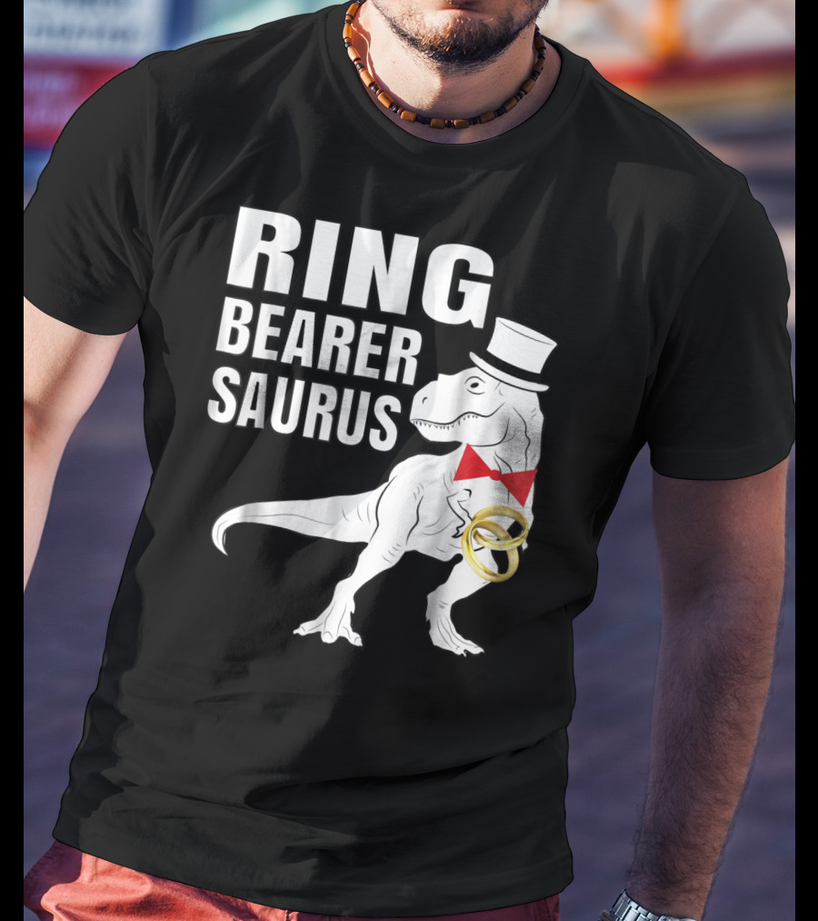 Ring Bearer Saurus Dinosaur Rex Wedding Party T-Shirt