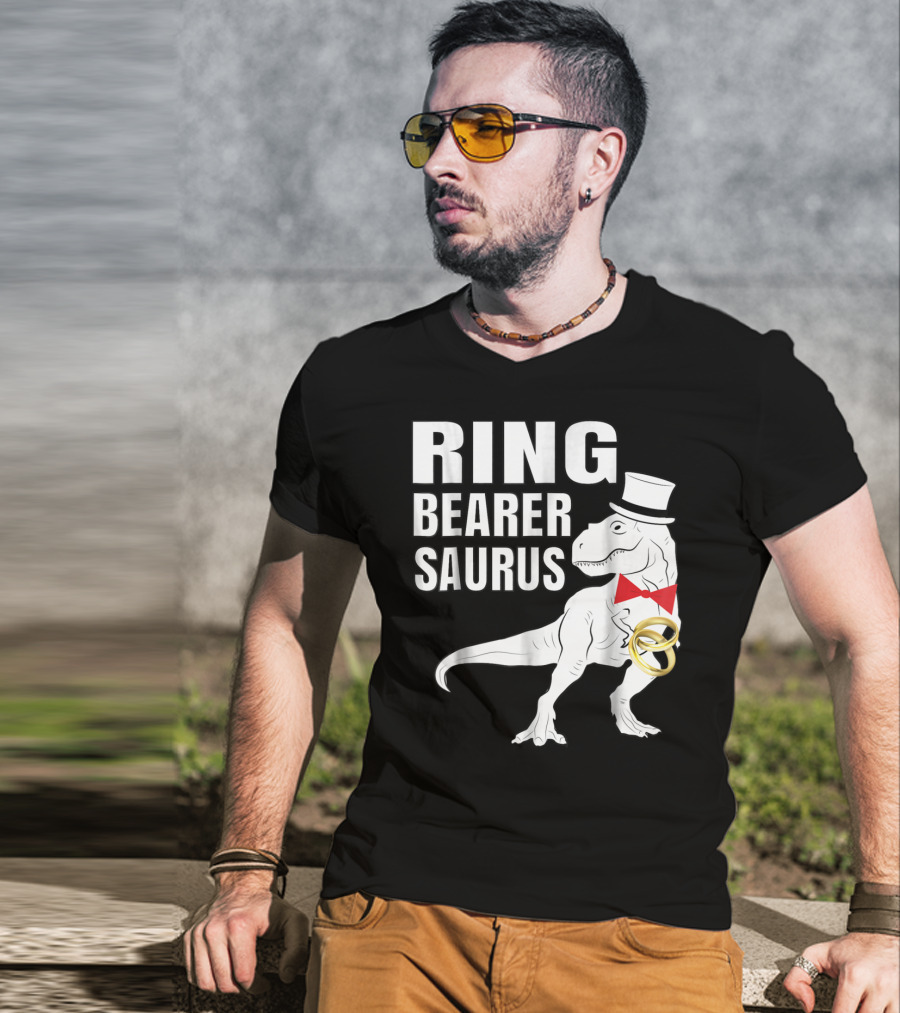 Ring Bearer Saurus Dinosaur Rex Wedding Party T-Shirt