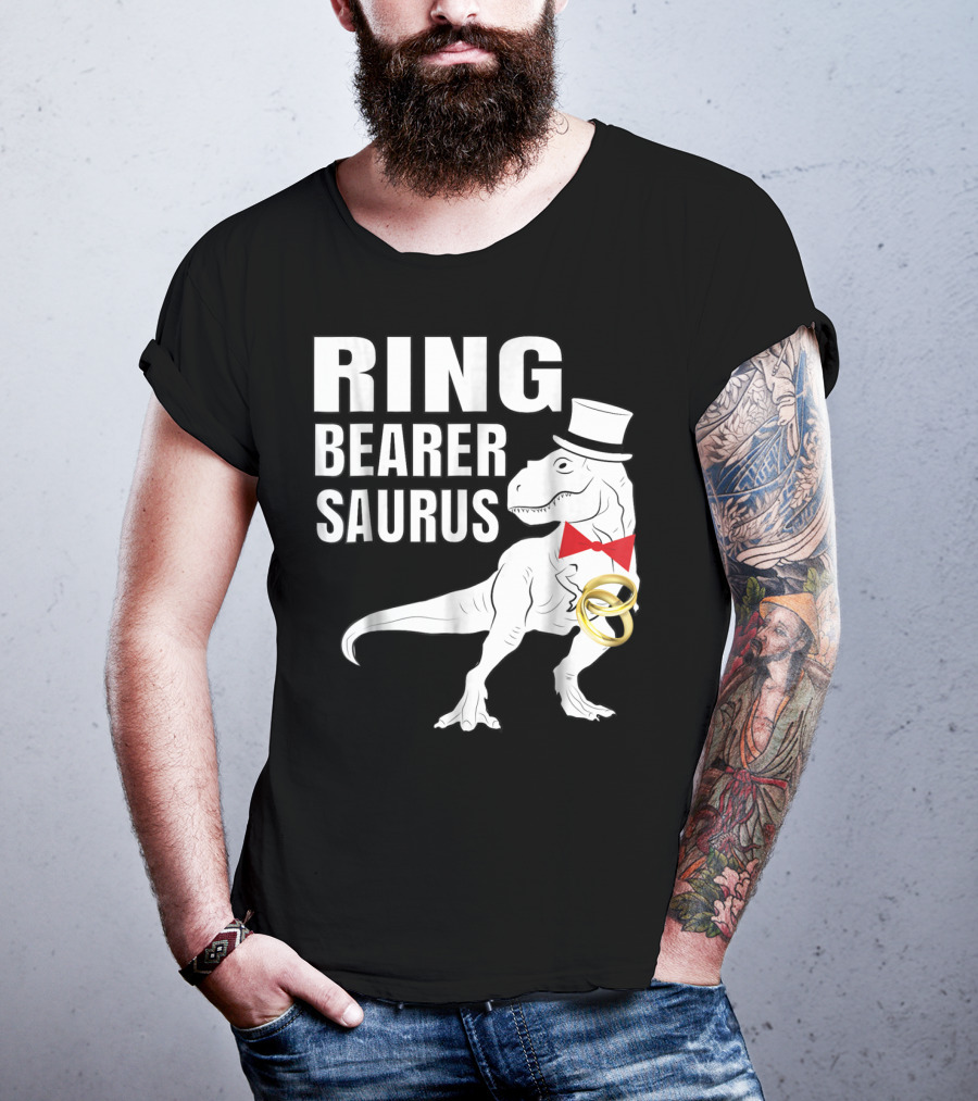 Ring Bearer Saurus Dinosaur Rex Wedding Party T-Shirt