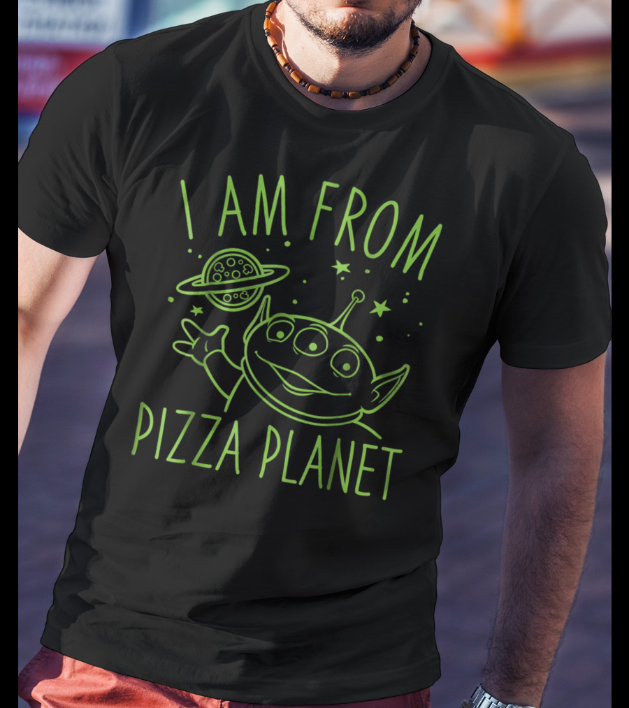 I Am From Pizza Planet Disney Pixar Toy Story Neon Green Alien T-Shirt