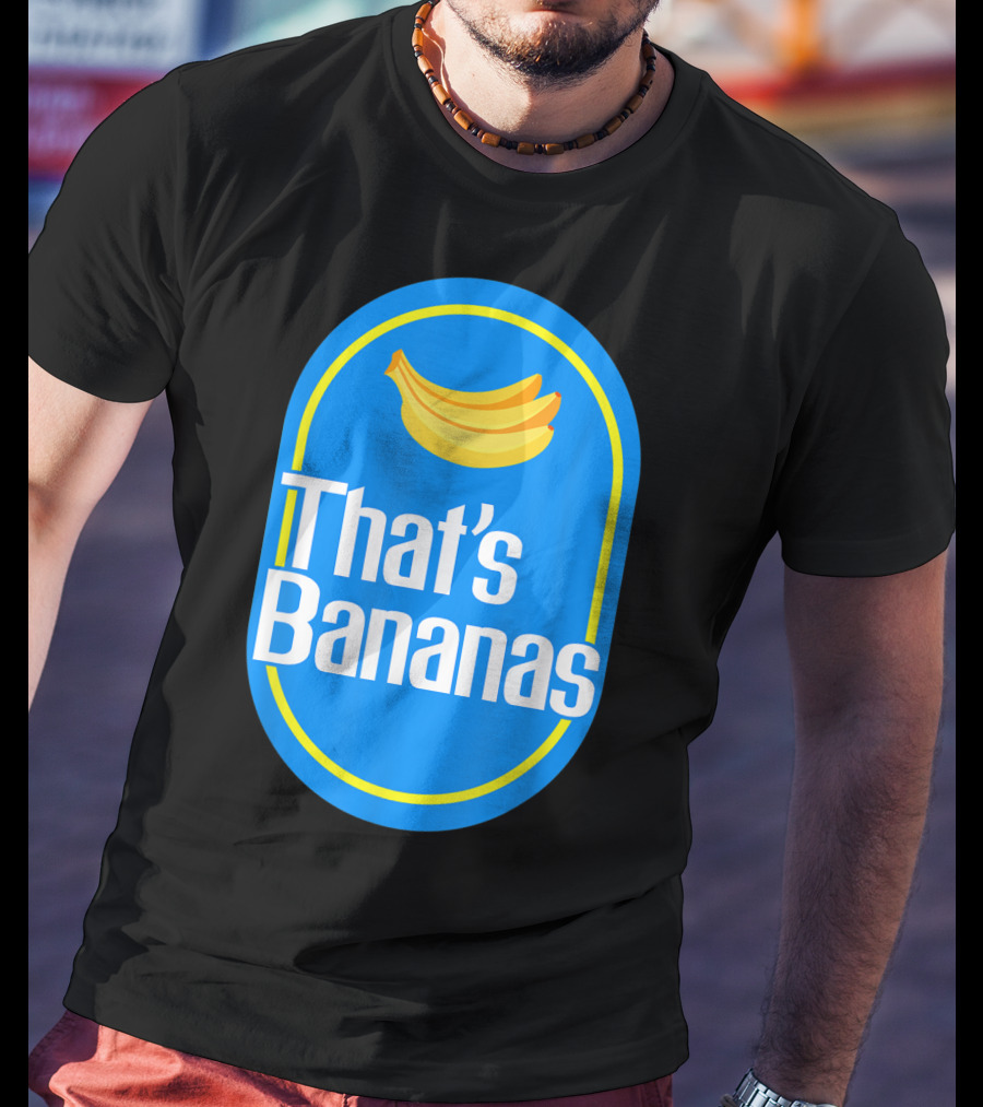 Funny That's Bananas Banana Sticker Blue Oval T-Shirt