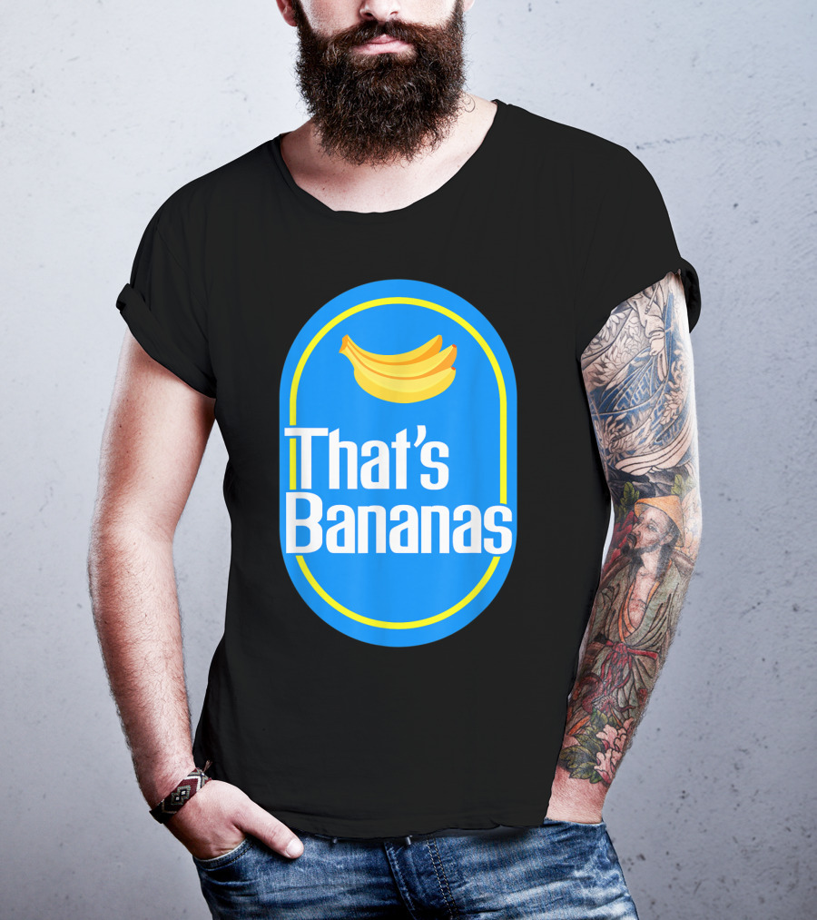 Funny That's Bananas Banana Sticker Blue Oval T-Shirt