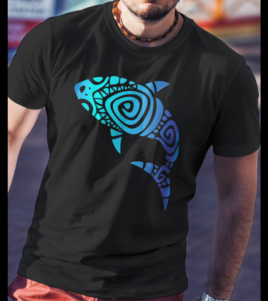 Hawaii Mano Tribal Shark Lover Week Spiral T-Shirt