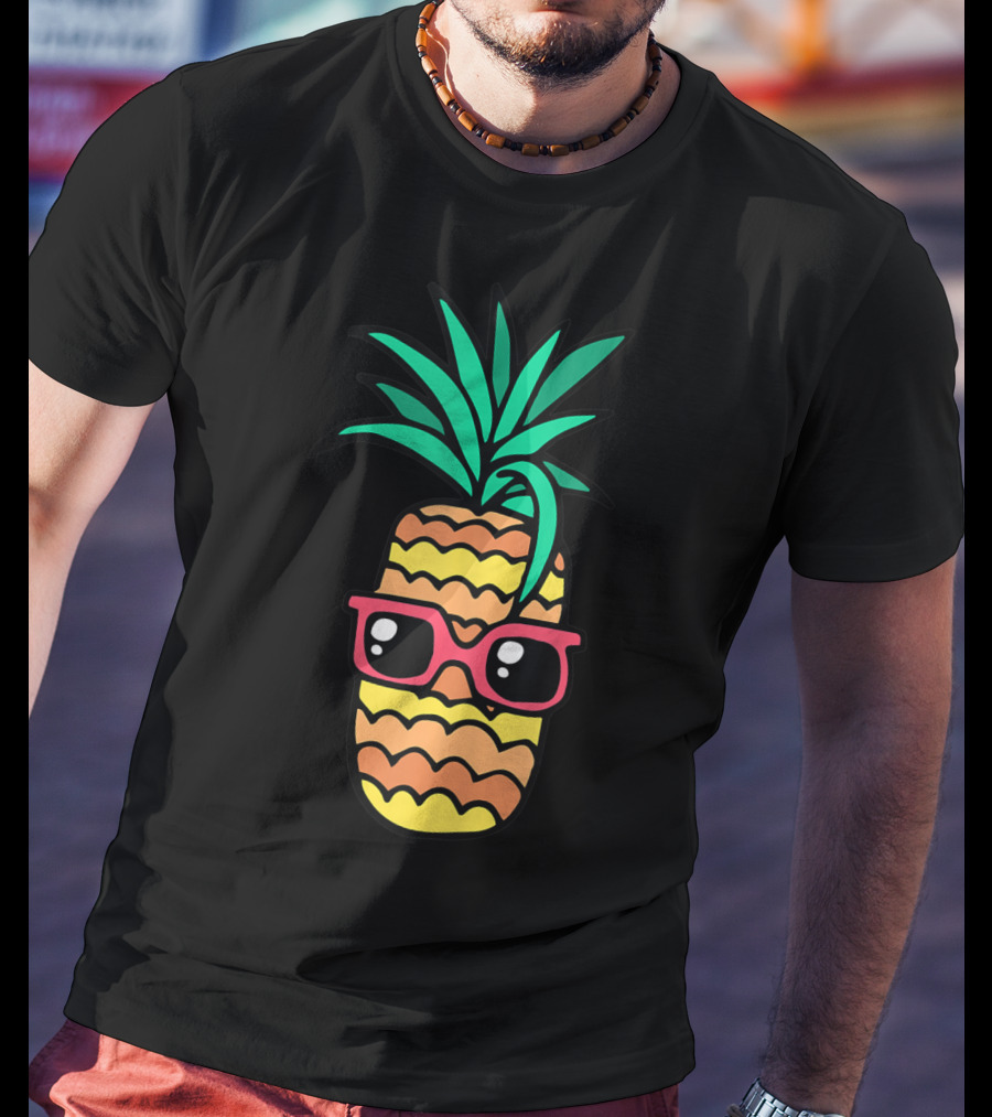 Aloha Hawaiian Pineapple Sunglasses Summer Beach Vibes T-Shirt