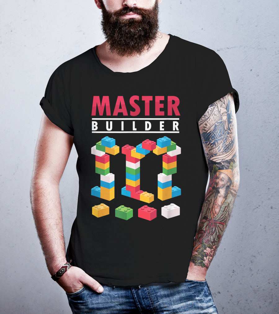 Master Builder Colorful Building Blocks Iconic T-Shirt