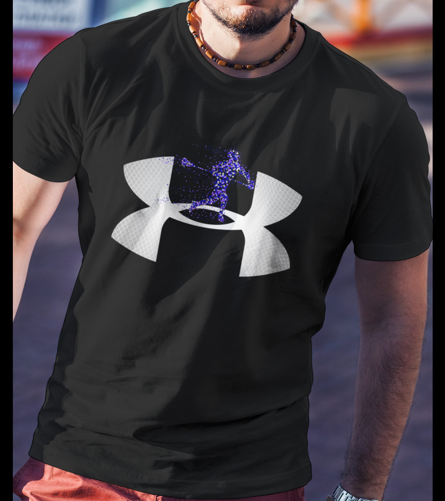 Under Armour Lacrosse Player Icon On Dark T-Shirt