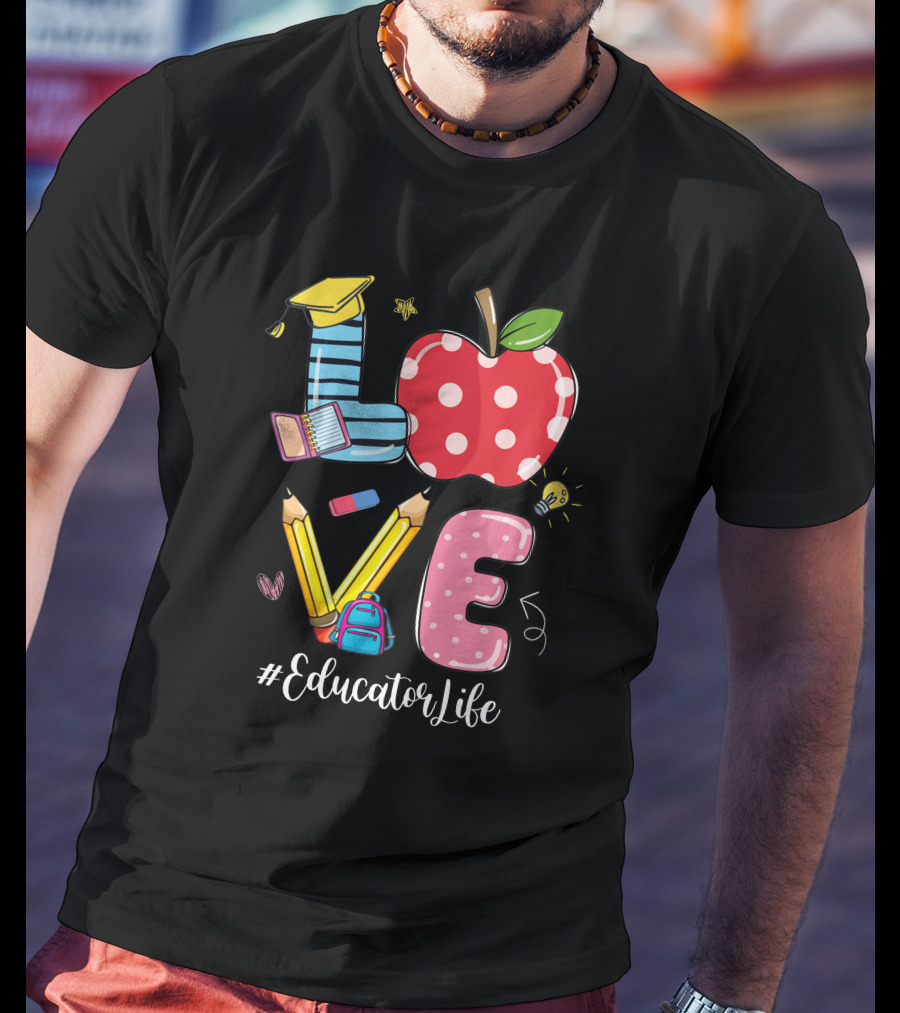 Love Apple Pencil Backpack #EducatorLife T-Shirt