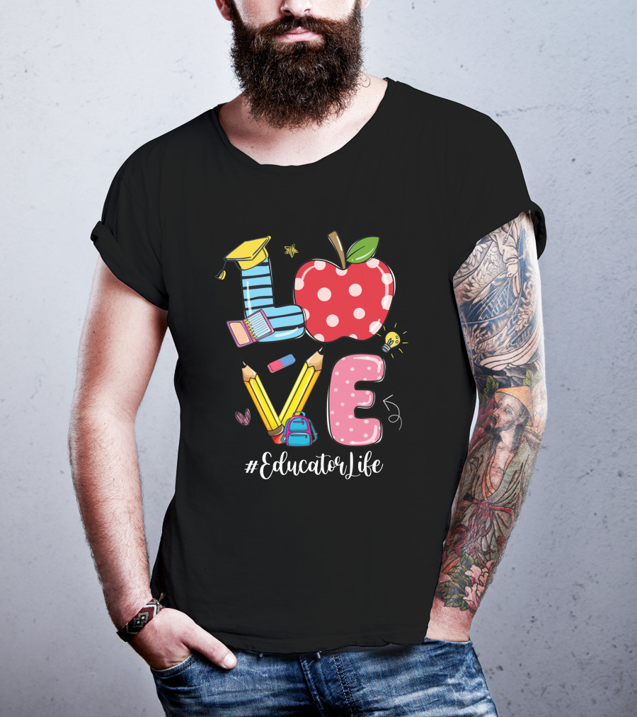 Love Apple Pencil Backpack #EducatorLife T-Shirt