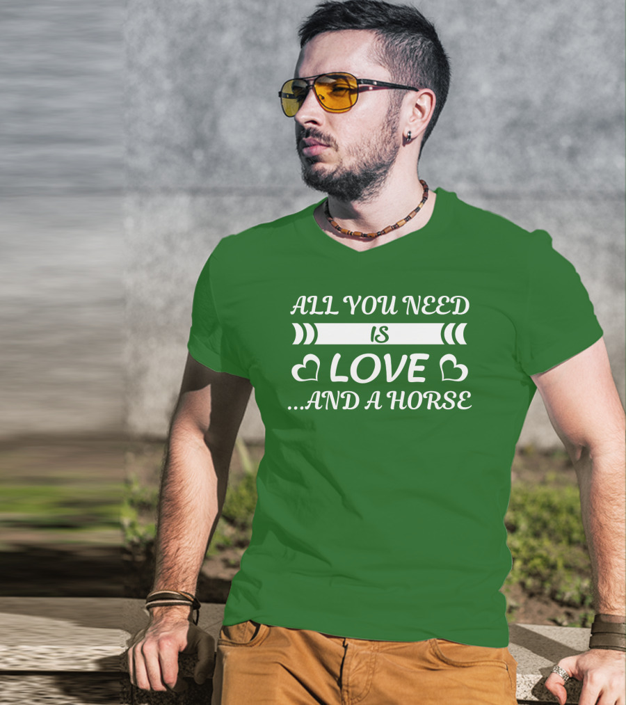 All You Need Is Love And A Horse All I Want For Christmas Are Gains T-Shirt
