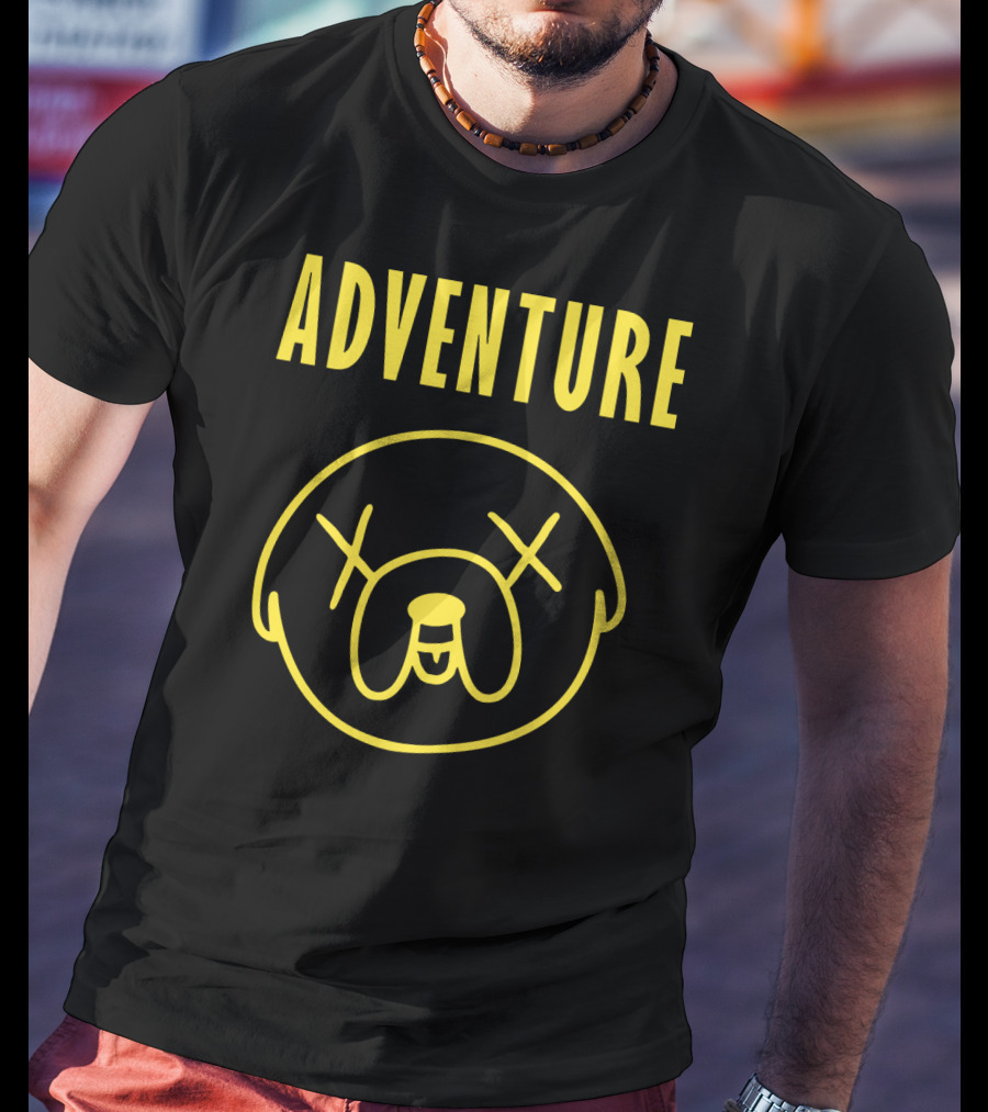 ADVENTURE PUG BAND Face Drawing T-Shirt