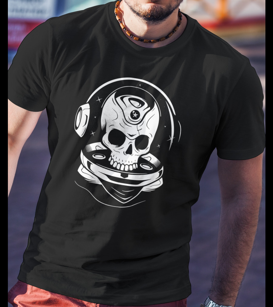 Astro Skull Space Helmet Skeleton T-Shirt