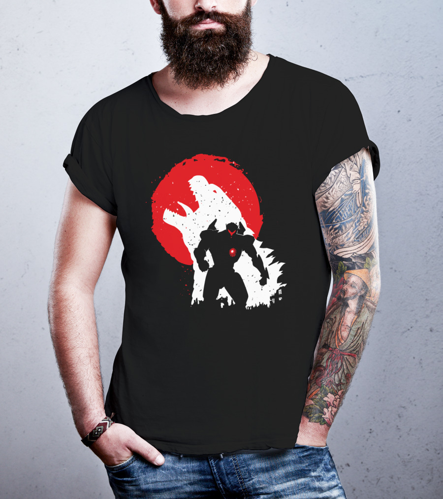Pacific Rim Mech Vs. Kaiju Battle Scene T-Shirt