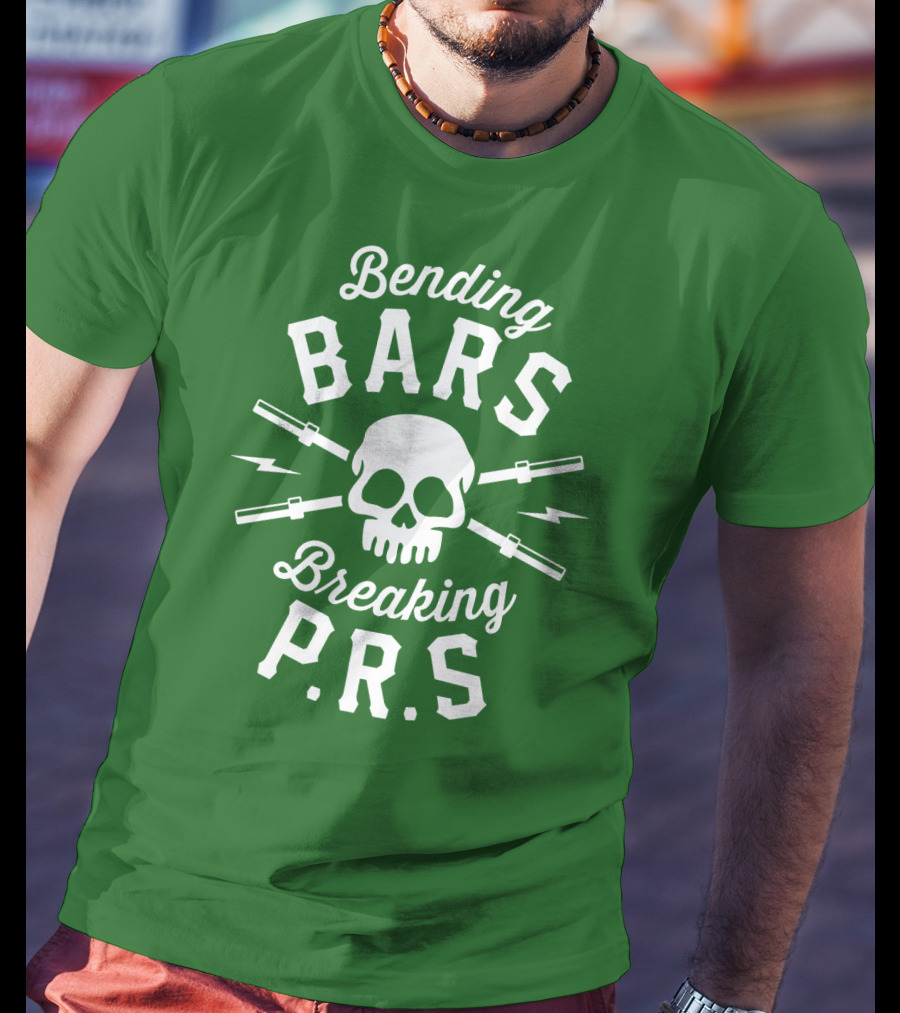 Bending Bars Breaking PRs Skull With Barbells T-Shirt