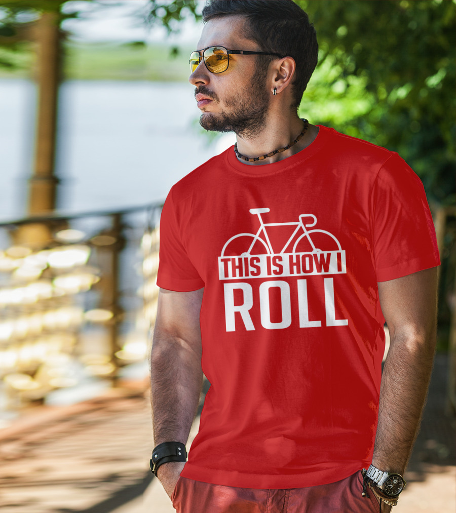 Bike This Is How I Roll Bicycle Outline T-Shirt