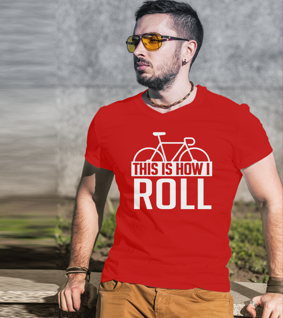 Bike This Is How I Roll Bicycle Outline T-Shirt