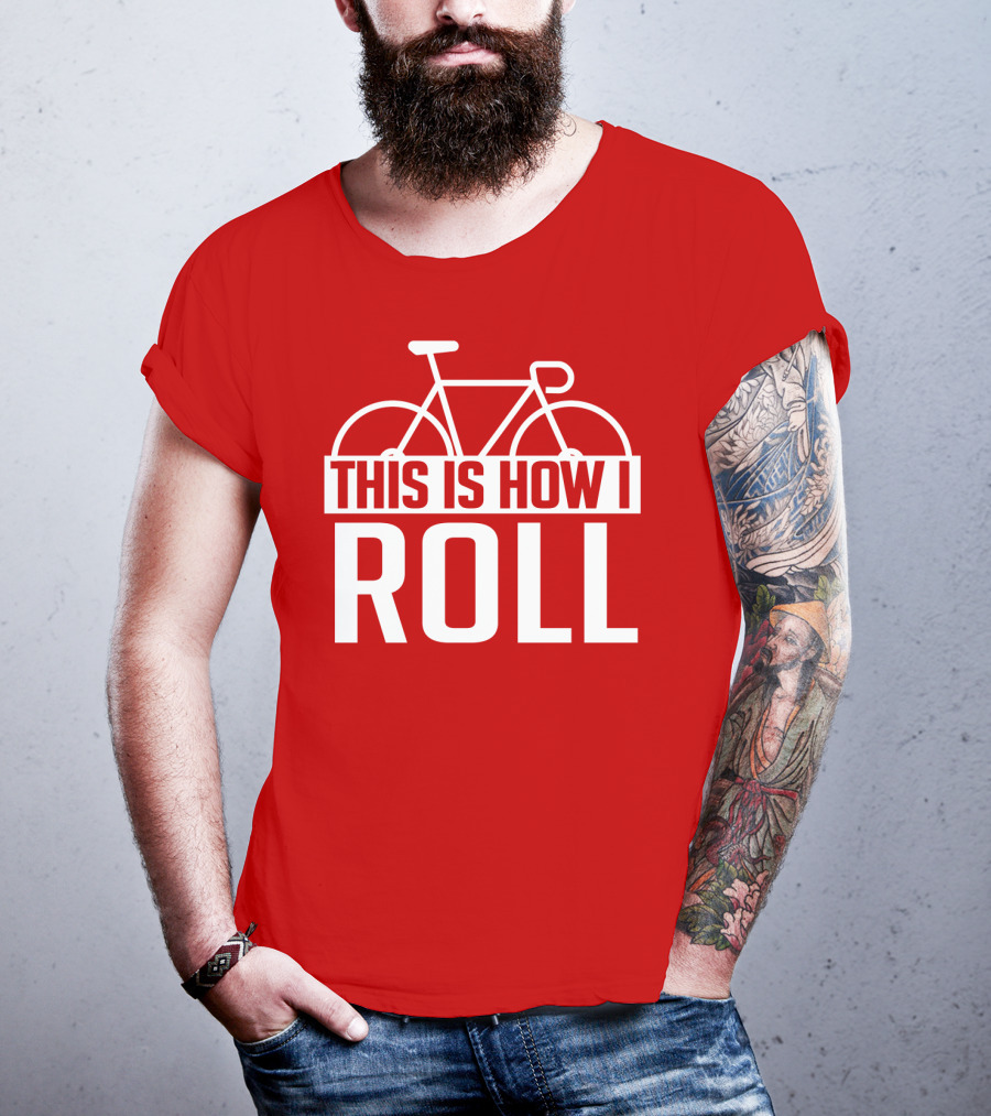 Bike This Is How I Roll Bicycle Outline T-Shirt