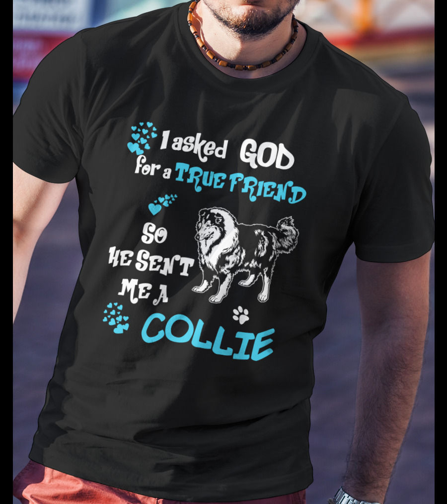I Asked God For A True Friend So He Sent Me A Collie T-Shirt