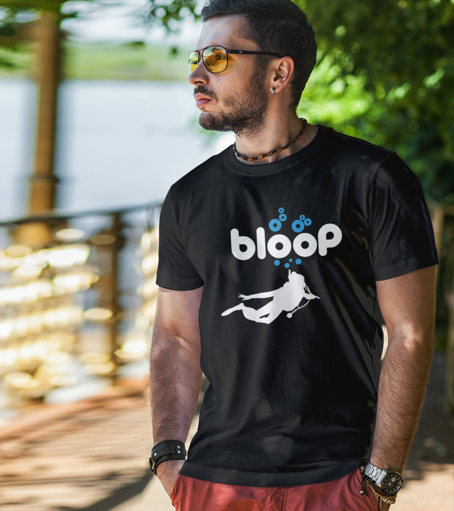 Bloop Diver With Blue Bubbles T-Shirt