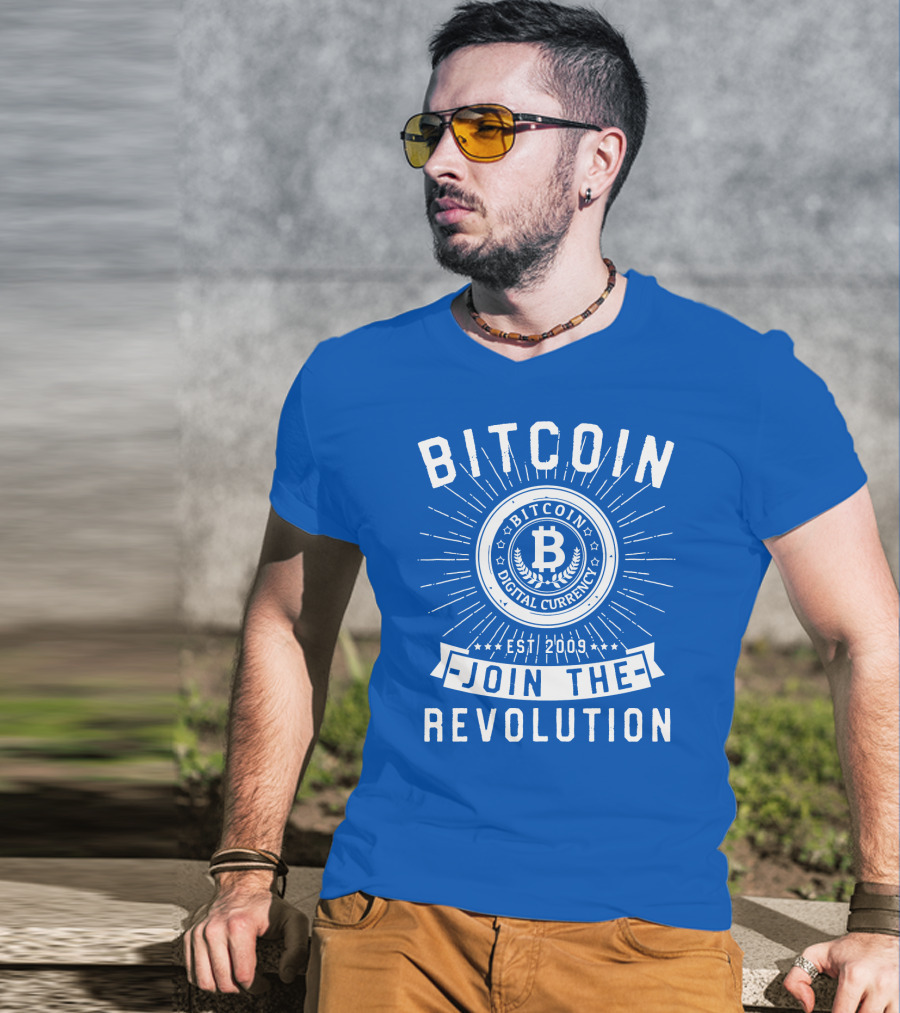 Bitcoin Digital Currency Est 2009 Join The Revolution T-Shirt