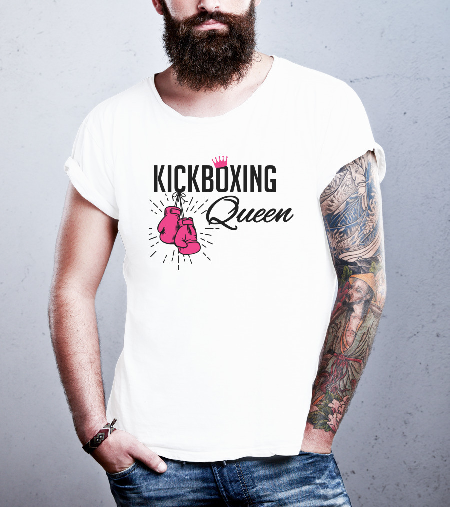 KICKBOXING QUEEN Pink Gloves And Crown T-Shirt