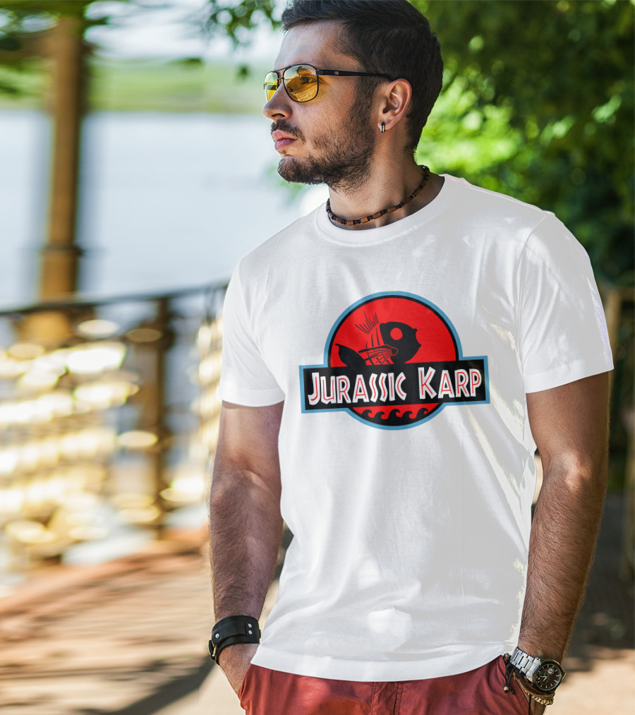Jurassic Karp Dinosaur Fish Meme Crossover Circle T-Shirt