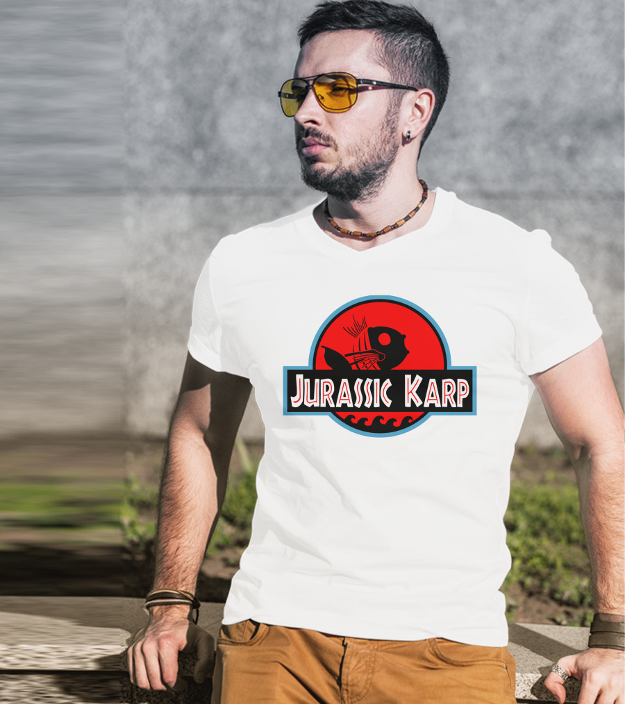 Jurassic Karp Dinosaur Fish Meme Crossover Circle T-Shirt