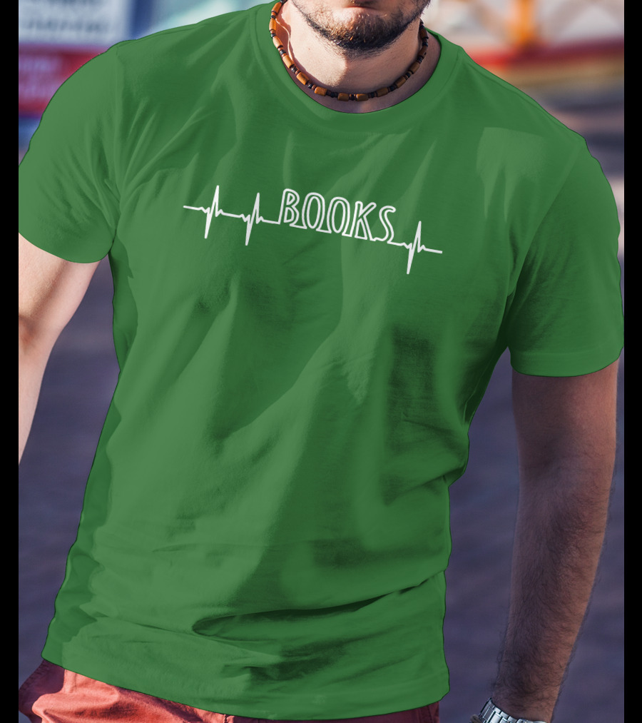 Books Heartbeat EKG Line T-Shirt