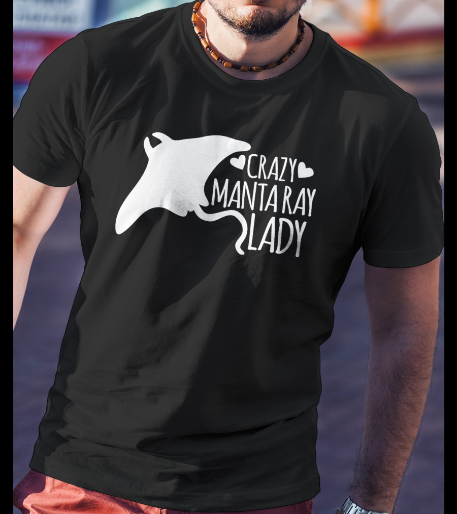 CRAZY MANTA RAY LADY Heart T-Shirt