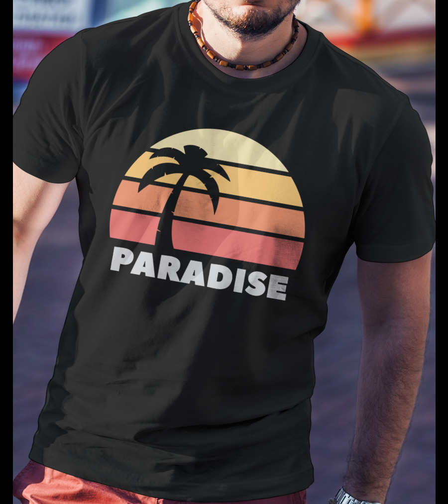 Paradise Sunset Island Palm Tree T-Shirt