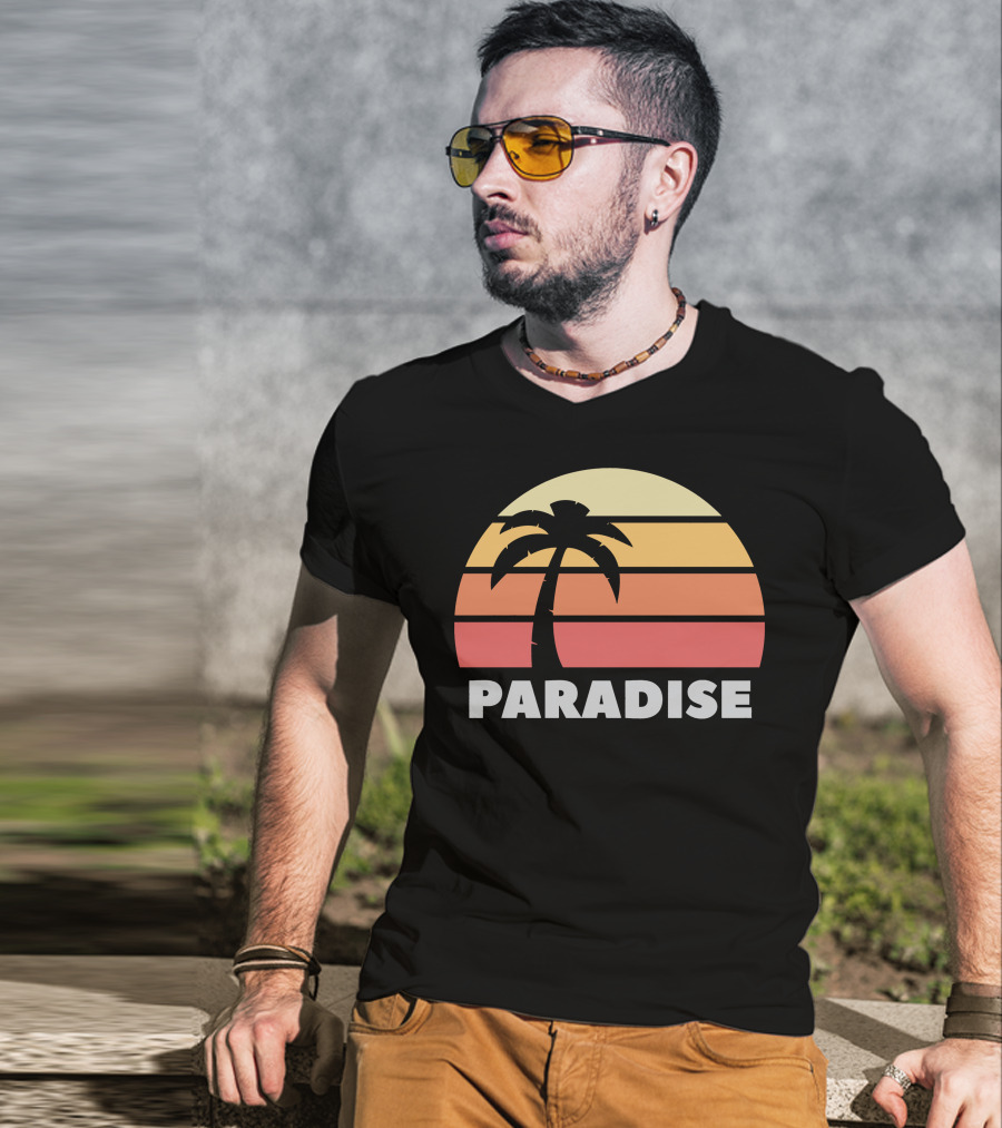 Paradise Sunset Island Palm Tree T-Shirt