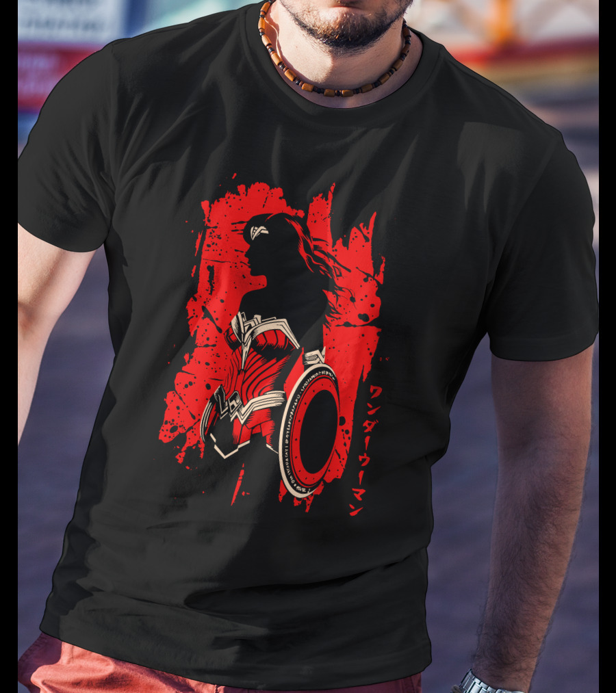 Wonder Woman Red Silhouette Stain T-Shirt