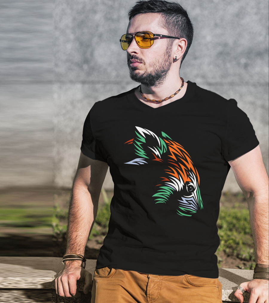 Tribal Red Panda Abstract Head T-Shirt
