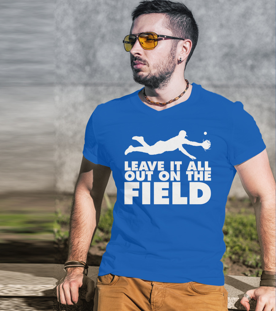 Leave It All Out On The Field Baseball Dive T-Shirt