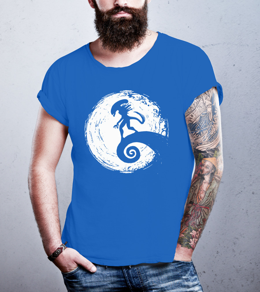 Nightmare On LV 426 Alien Meets Spiral Moon Scene T-Shirt