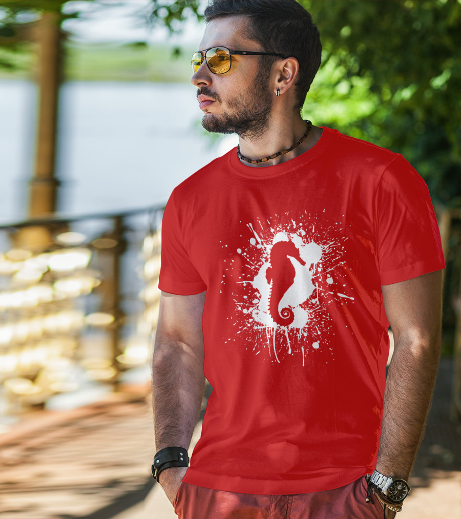Seahorse Splatter T-Shirt