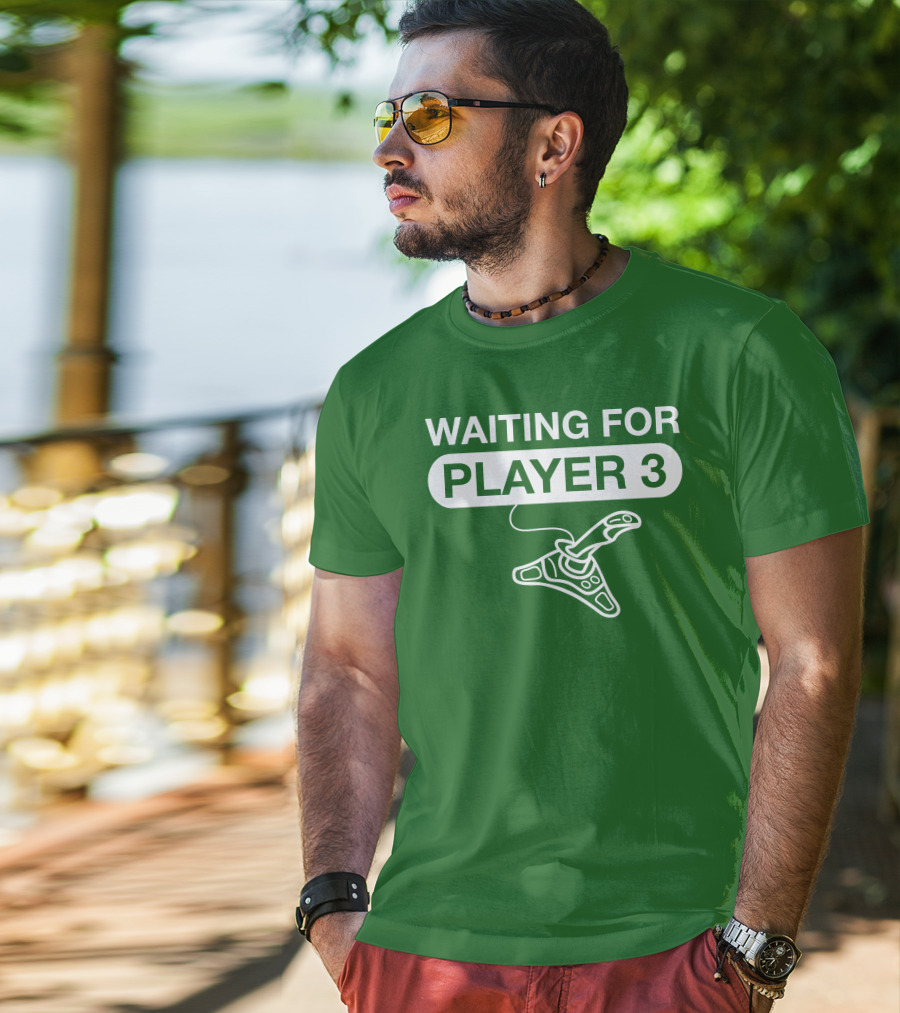 WAITING FOR PLAYER 3 Gaming Joystick T-Shirt