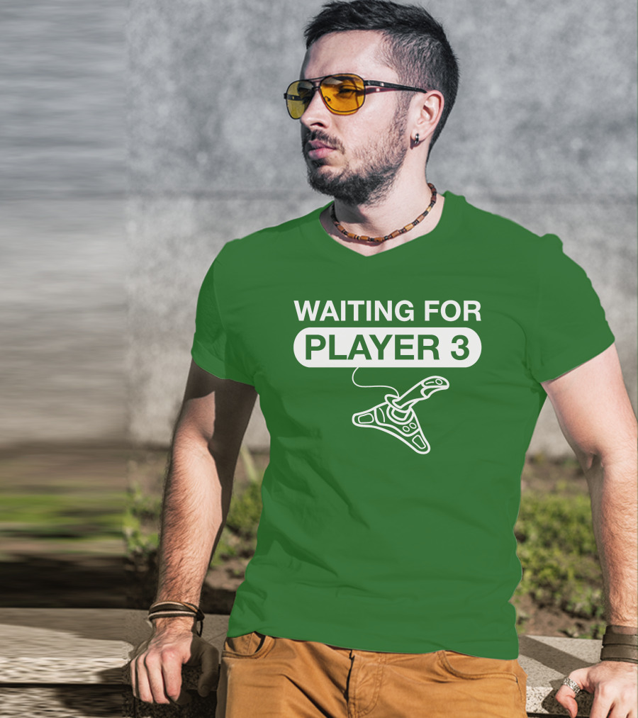 WAITING FOR PLAYER 3 Gaming Joystick T-Shirt