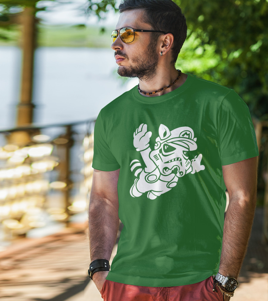 Tanooki Trooper Mashup M Helmet Raccoon Tail T-Shirt